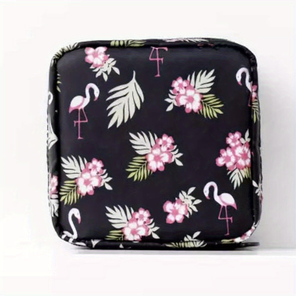Cartoon Sanitary Napkin Bag Waterproof Nylon Cosmetic Organizer