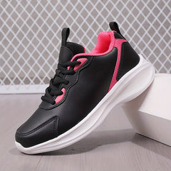 Women's Faux Leather Running Shoes Non Slip Sneakers
