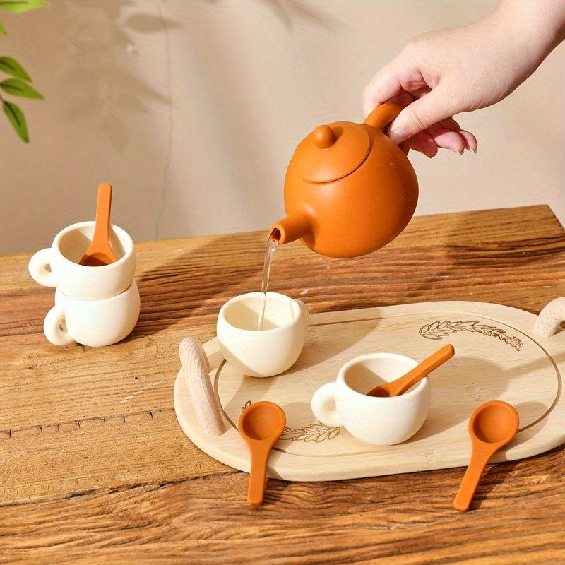 Silicone Afternoon Tea Pretend Play Toy for Parent Child Game