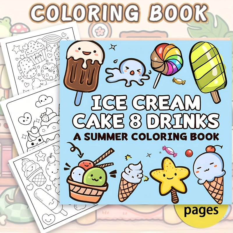 Excavator Ice Cream Coloring Book for All Ages