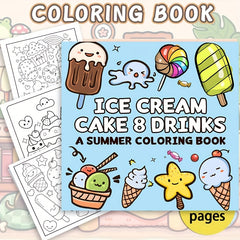 Excavator Ice Cream Coloring Book for All Ages