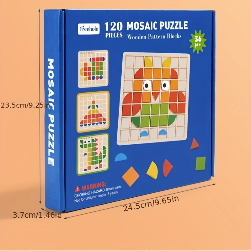 Montessori 3D Mosaic Puzzles Building Blocks Educational Toys