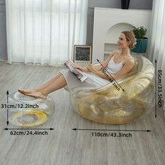 Inflatable Beanbag Lounge Chair - Portable for Home Office Outdoor