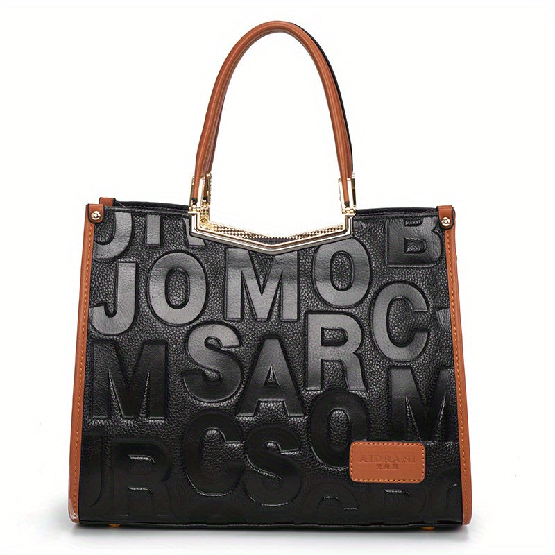 Embossed Tote Bag Leather Handbags Women's Satchel Purse