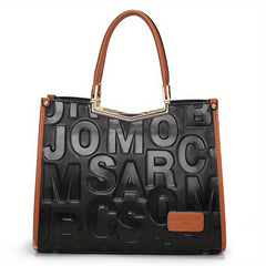 Embossed Tote Bag Leather Handbags Women's Satchel Purse