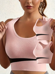 2pcs Racerback Sports Bras Comfy Running Workout Tank Bra