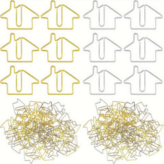 20pcs House Shaped Paper Clips Golden Silvery Rose