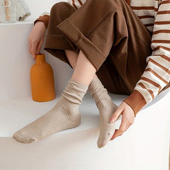 6 Pairs Solid Socks Comfy & Breathable Women's Stockings