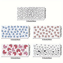 Hearts UV DTF Cup Wraps For 16oz Glass Cup