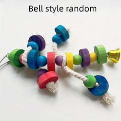 Small Parrot Toys Rope Circles and Wooden Blocks for Fun and Exercise