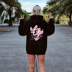 Kangaroo Pocket Hoodie Long Sleeve Drawstring Hoodies Women's Clothing