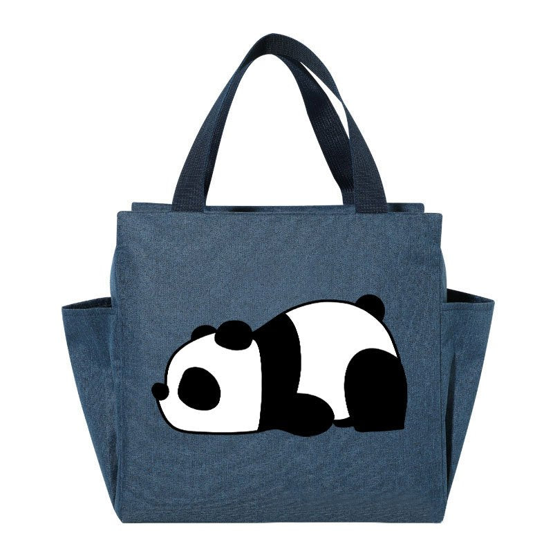 Cartoon Panda Lunch Bag Insulated Cooler Tote for Office School Picnic Camping