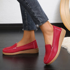 Women's Comfy Solid Flat Loafers Casual Slip On Walking Shoes