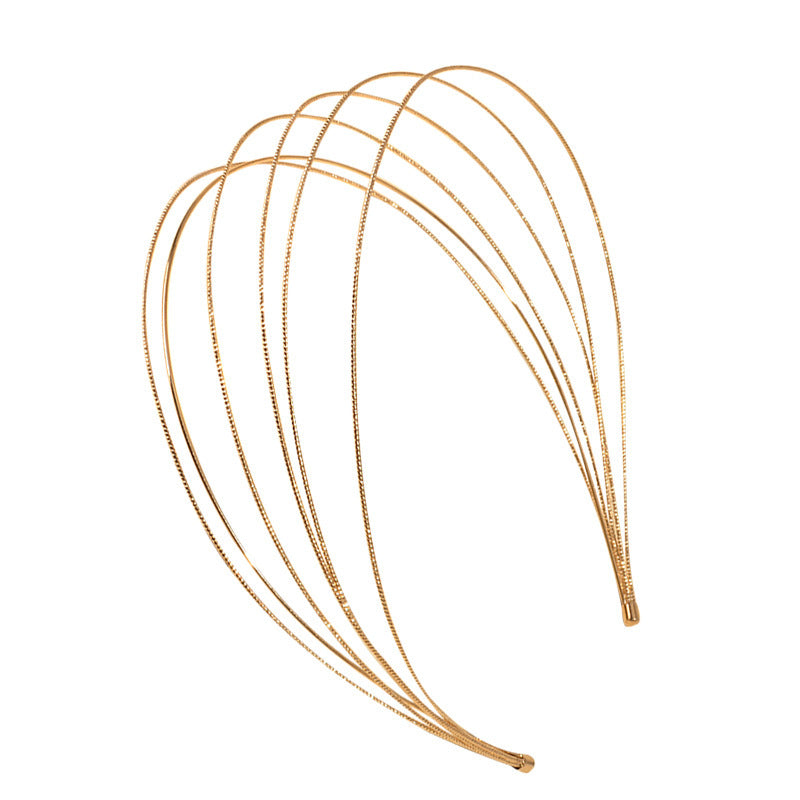 Alloy Golden Metal Wide Hair Band Head Band Solid Hair Hoop Hair Accessories
