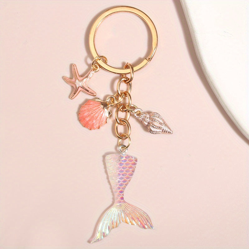 Mermaid Keychain Enamel Fish Tail Keychain Pendant