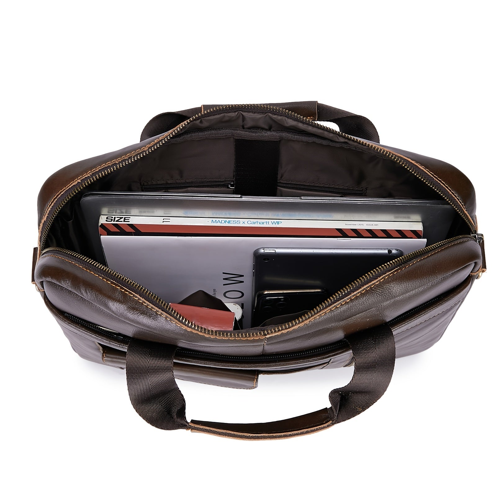 Vintage Leather Men's Bag Top Layer Cowhide Handbag Men's Briefcase