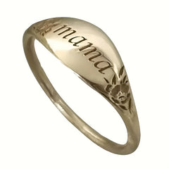 14k Plated Ring for Mom Carved Letters Gift for Mother
