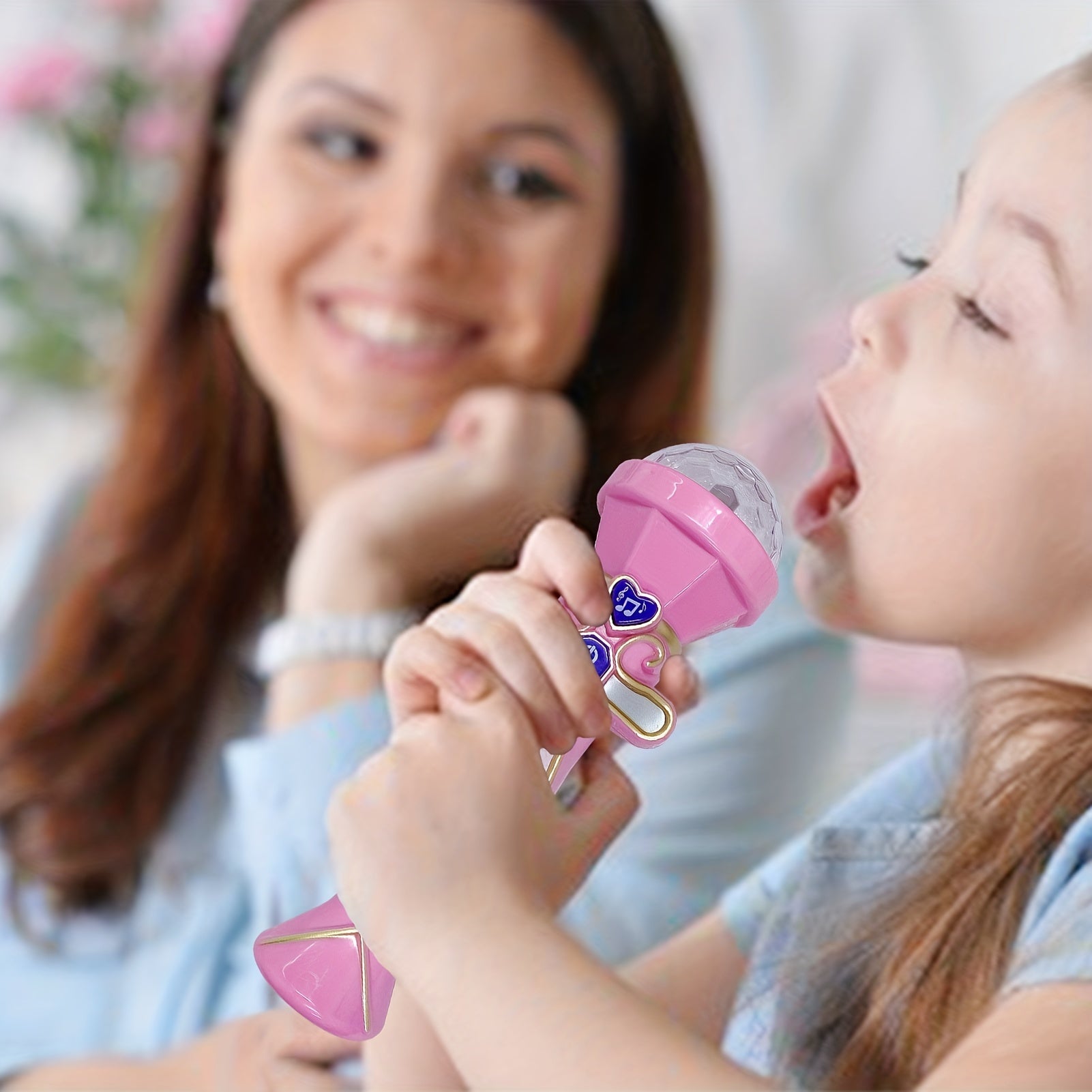 Kids Handheld Microphone with Colorful Lights - Gift for Girls