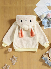 Girls' Fleece Rabbit Ears Hooded Jacket Coat