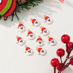10pcs Santa Claus Alloy Pendant Christmas Style Accessories