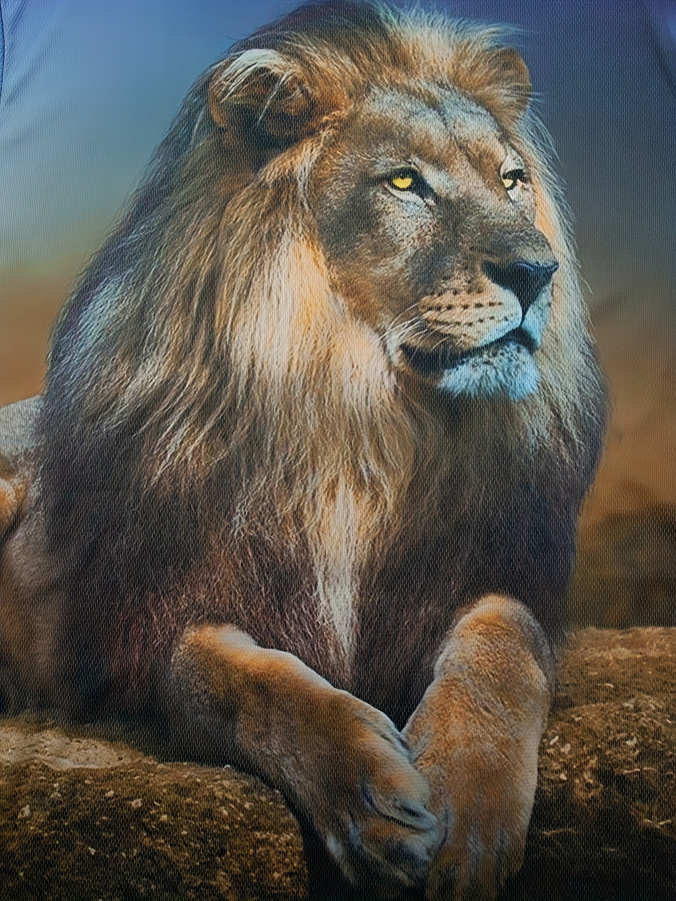 Men's Lion Print Short Sleeve T Shirt - Spring Summer