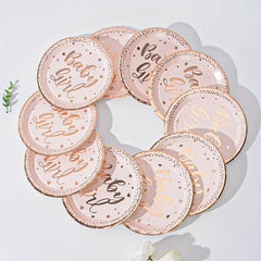 Rose Gold Cake Paper Plate Disposable Plate 10pcs