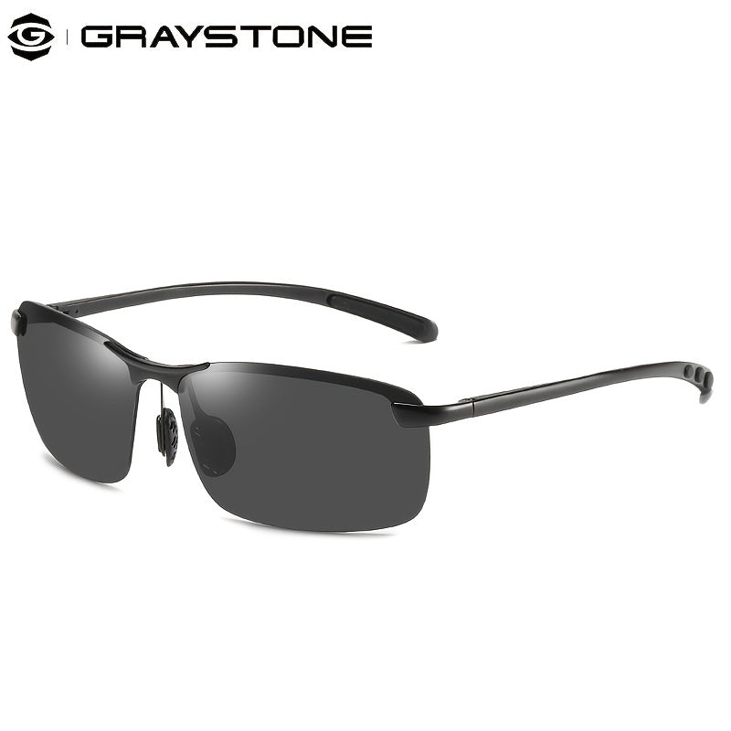Men's Aluminum Magnesium Half Frame Polarized Sports Sunglasses