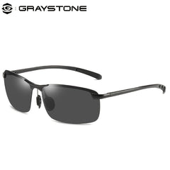 Men's Aluminum Magnesium Half Frame Polarized Sports Sunglasses