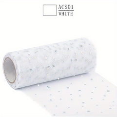 Glitter Sequin Tulle Roll Organza Crafts Tutu Skirt Fabric Wedding Decoration