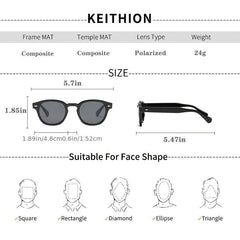 Unisex Polarized Round Tinted Sunglasses Vintage Style