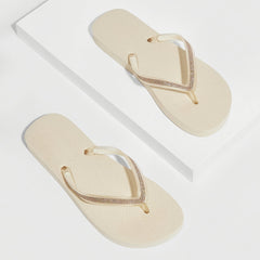 Glitter Flip Flops Casual Square Open Toe Flat Slide Shoes