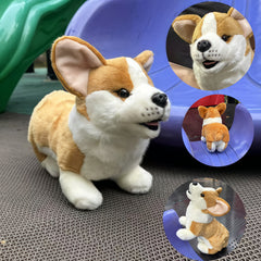 JIAJCHUF Corgi Plush Stuffed Animal Soft Fluffy Corgi Dog Doll