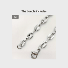 Vintage Stainless Coffee Bean Necklace Pig Nose Steel