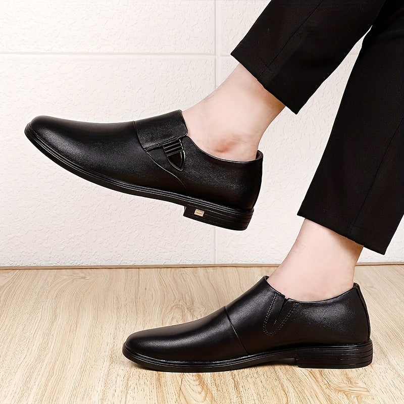 Men's Leather Slip-On Dress Shoes for Wedding Business