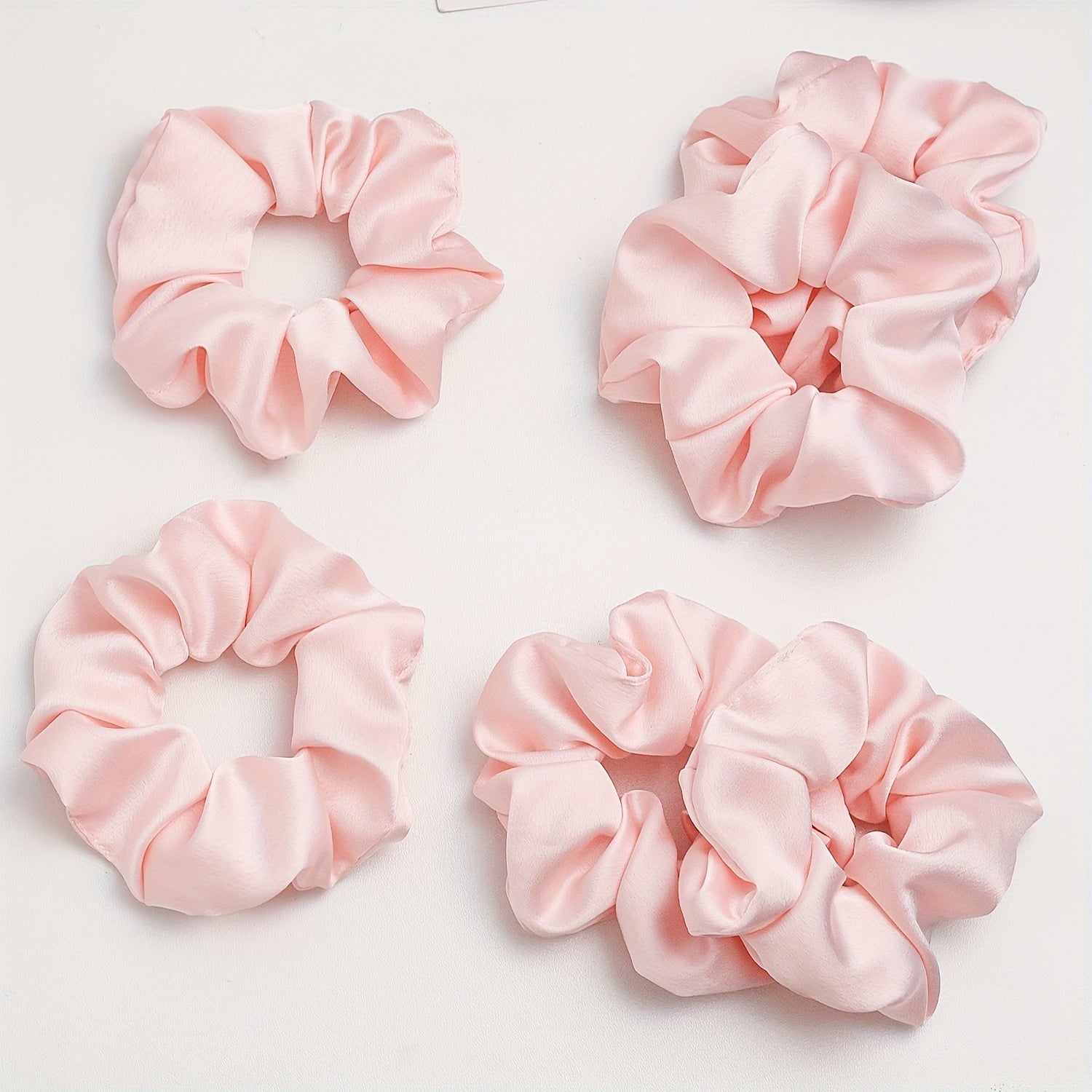 6pcs Women Scrunchies Hair Tie Style Solid Hair Ring For Ponytail Holder