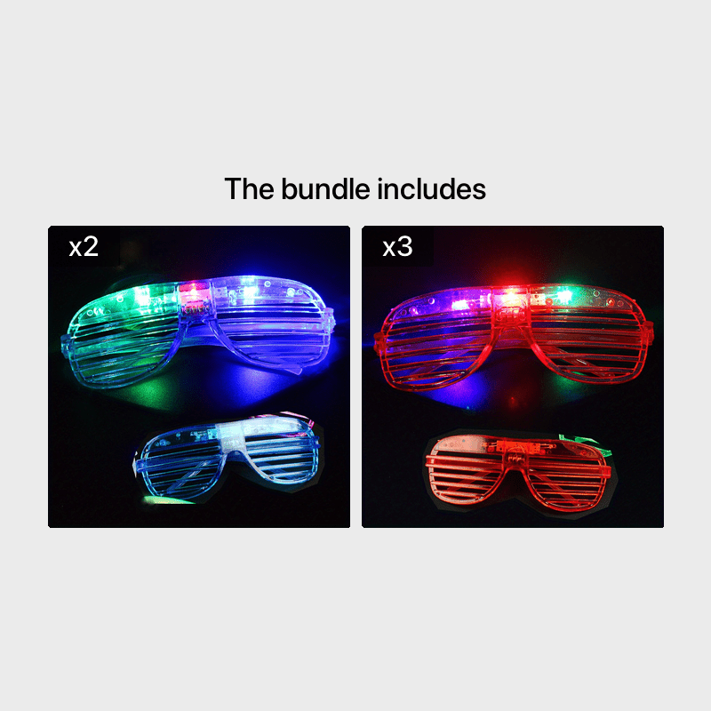 1pc Light Up Shutter Glasses for Adults
