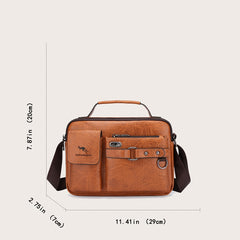 Vintage Business Laptop Handbag Large Capacity Shoulder Bag PU Leather