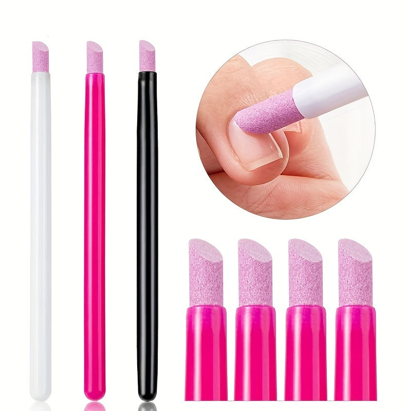 3pcs Nail Sanding Pen Cuticle Trimming Stick DIY Manicure Repair Tool