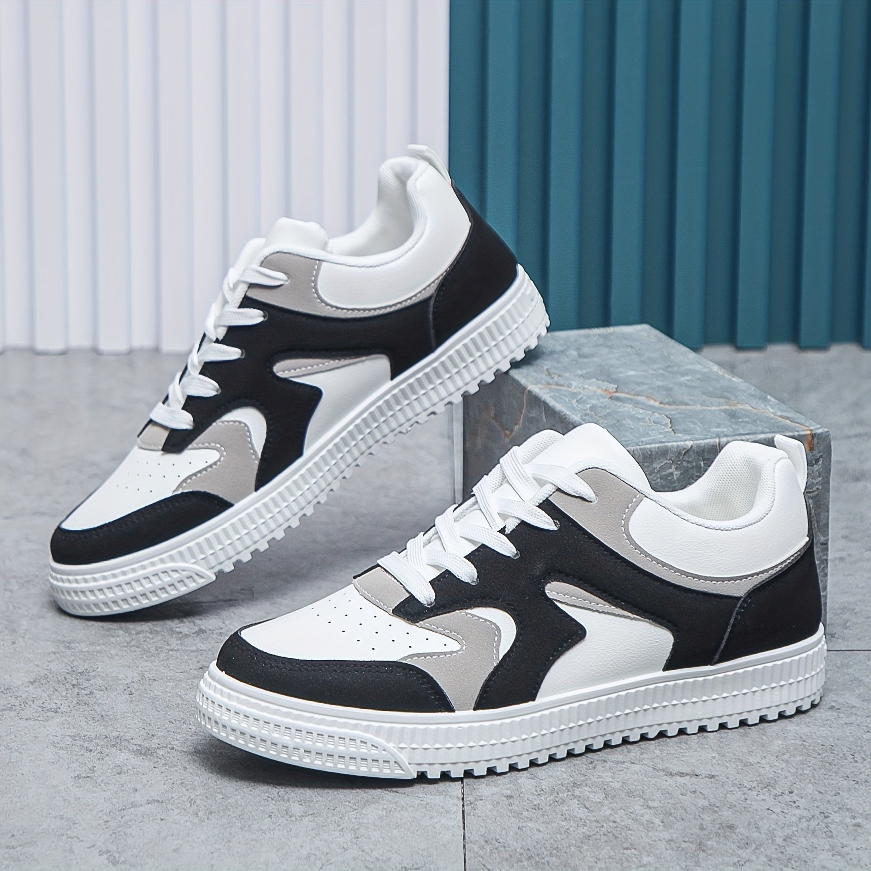 Men's Block Skate Shoes, Non Slip Casual Shoes For Youth