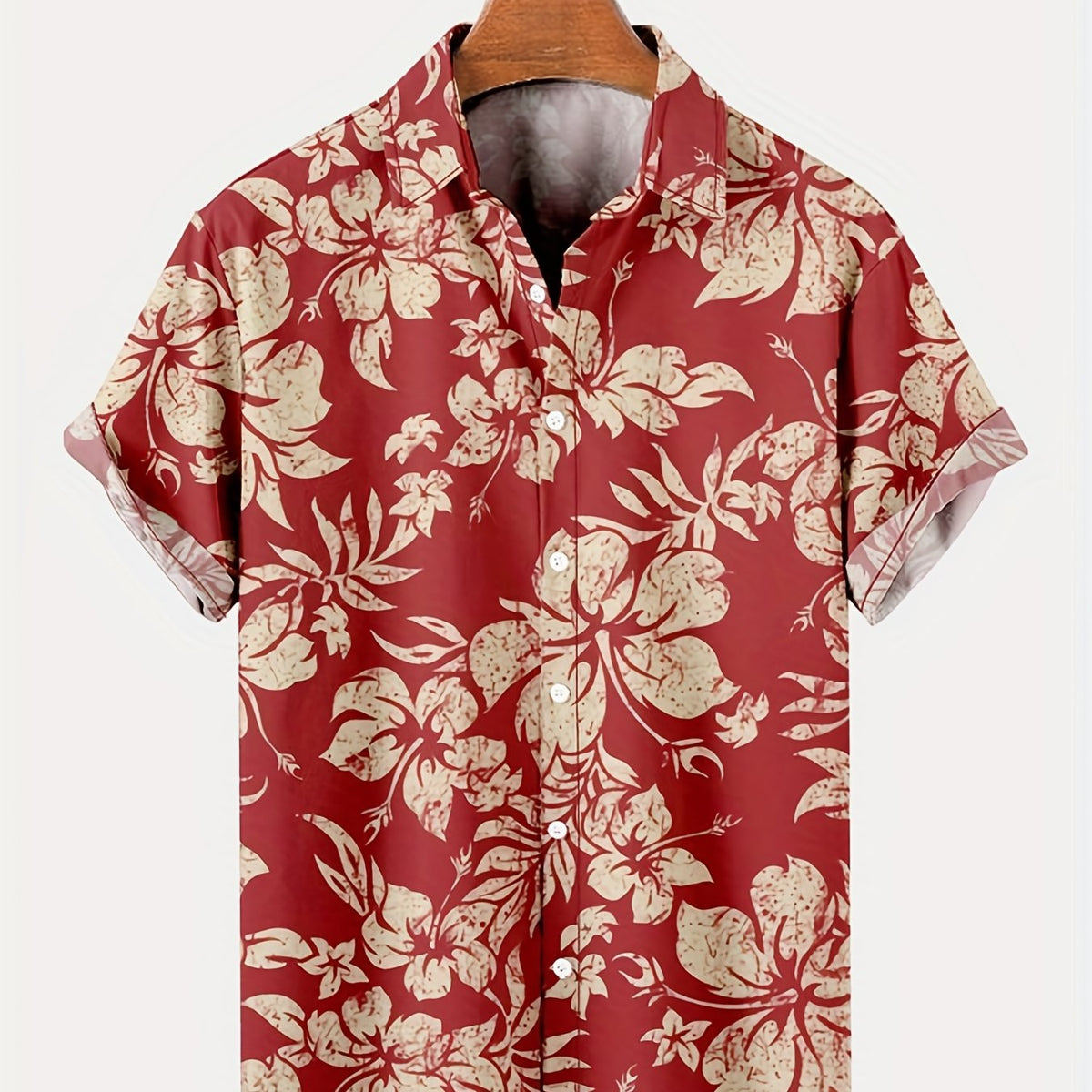 Floral Print Casual Short Sleeve Hawaiian Shirt for Men