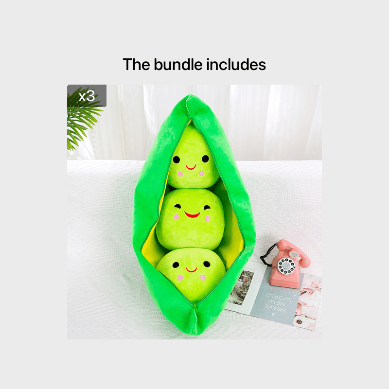 Bean Pea Shape Plush Toy Holiday Gift Cleaned Disassembled