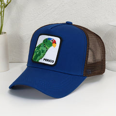 Parrot Patch Baseball Cap Mesh Trucker Hat Adjustable Sunshade Dad Hat