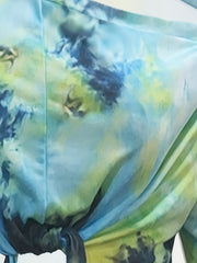  Tie Dye One Shoulder Top & Shorts Set