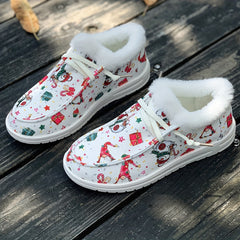Women's Christmas Snow Boots with Dwarf & Snowflake Cartoon Patterns