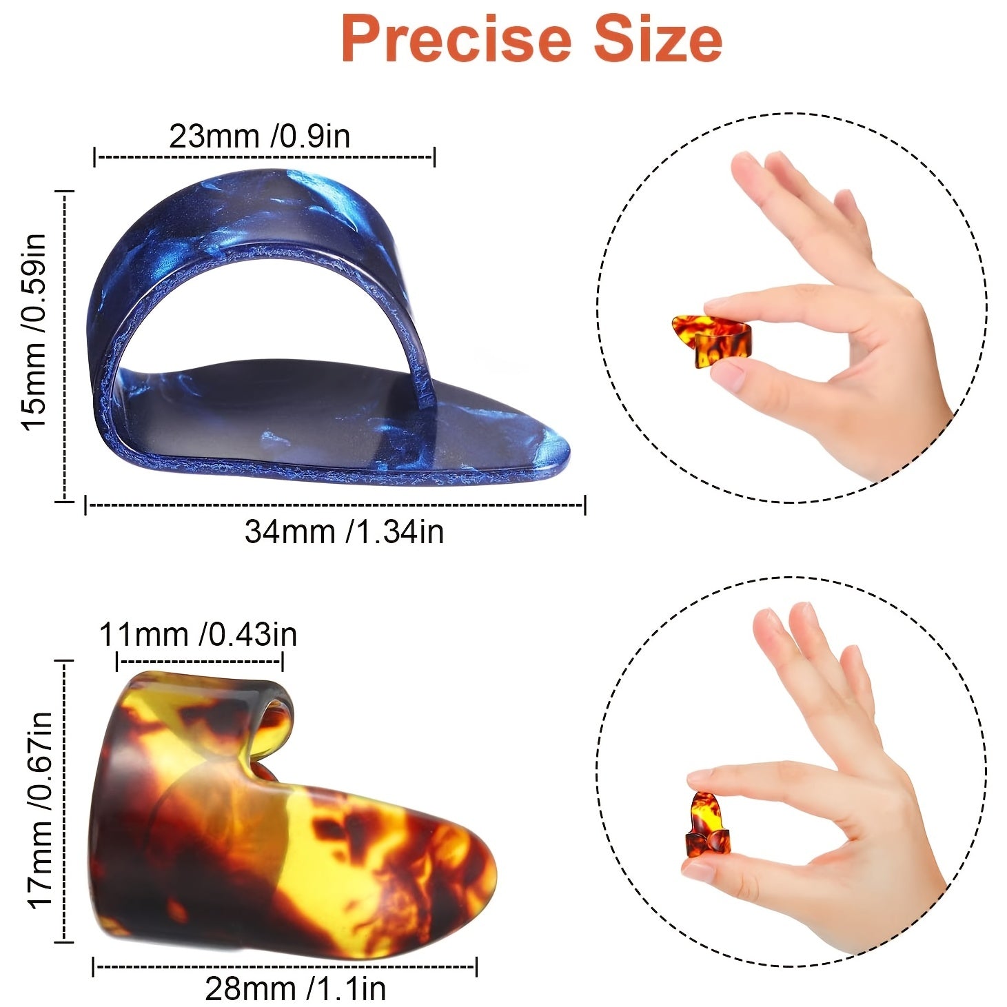 8pcs 4pcs Thumb Finger Picks Medium Flat Celluloid Guitar Ukulele Picks