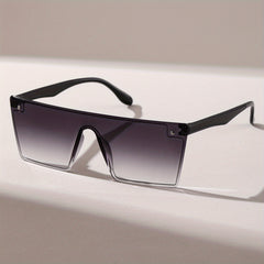 Flat Top Sunglasses Gradient Lens Rivet Decor Eyewear UV400