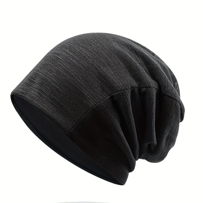 Solid Slouchy Beanie Hat Unisex Skull Cap Elastic Chemo Hat