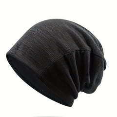 Solid Slouchy Beanie Hat Unisex Skull Cap Elastic Chemo Hat
