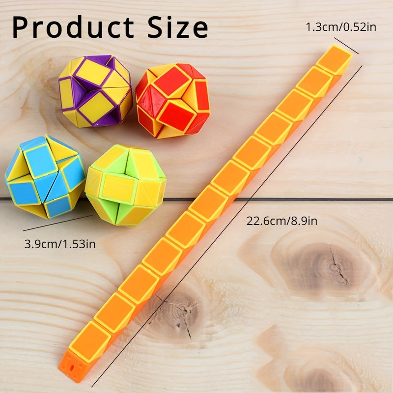 3Pcs Folding Magic Snake Ruler Puzzle Educational Toy Kids Birthday Party Favors