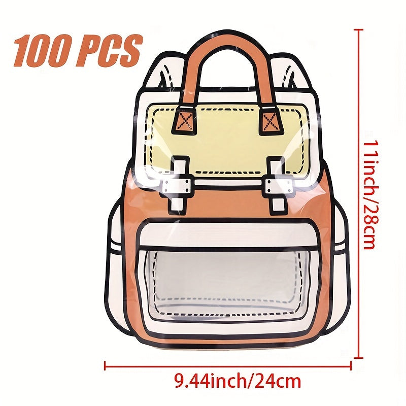 School Bag Shaped Ziplock Bag With Window, Fun Back To School Packaging